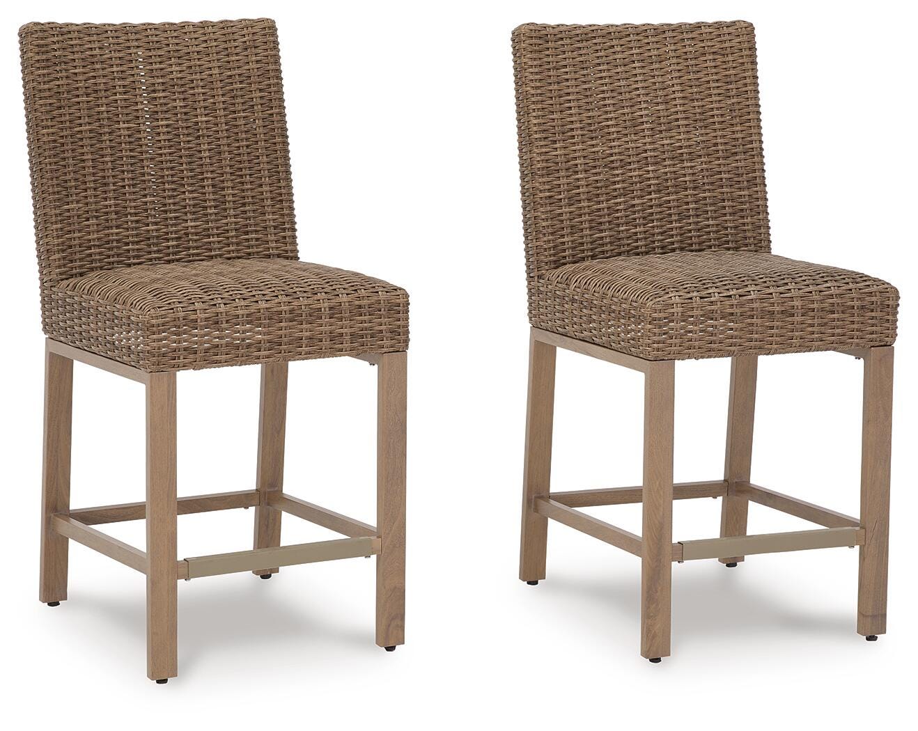 Walton Bridge Outdoor Bar Stool (Set of 2) - Light Brown (1)