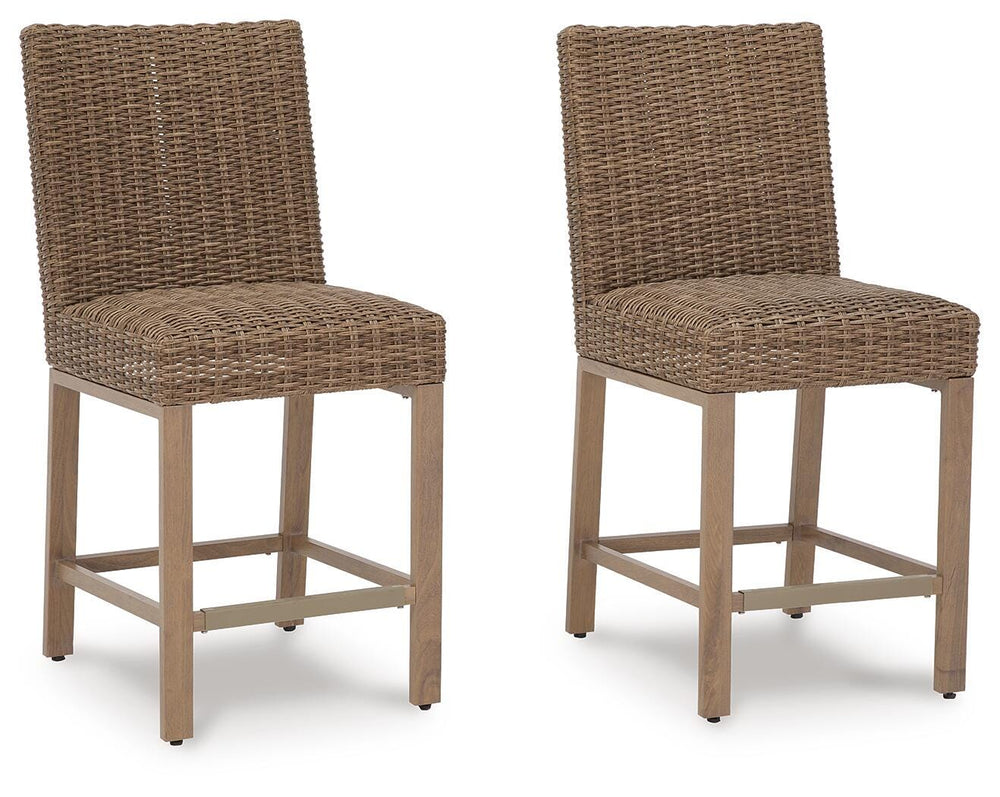 Walton Bridge Outdoor Bar Stool (Set of 2) - Light Brown (1)