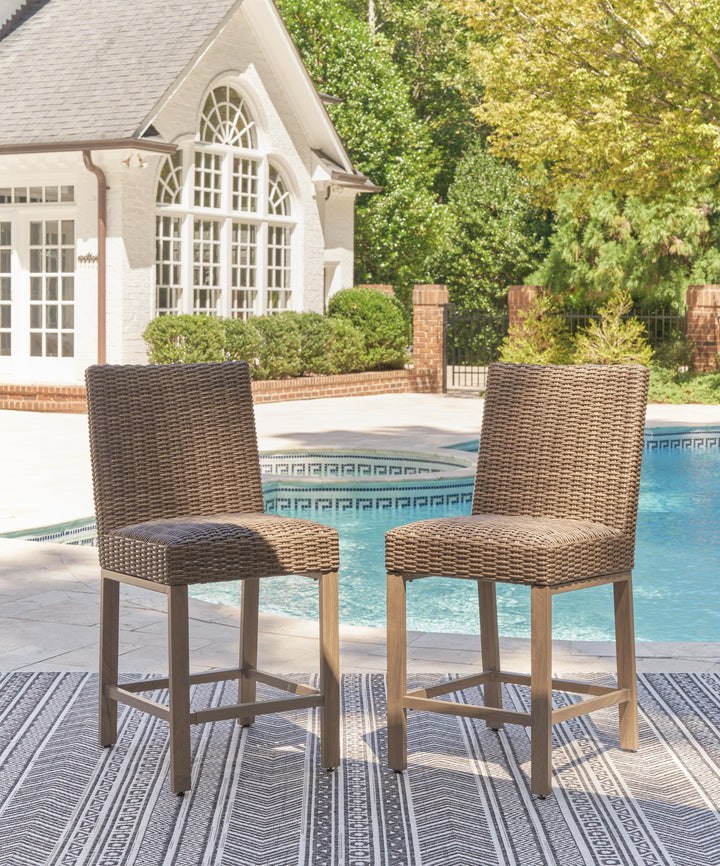 Walton Bridge Outdoor Bar Stool (Set of 2) - Light Brown (2)