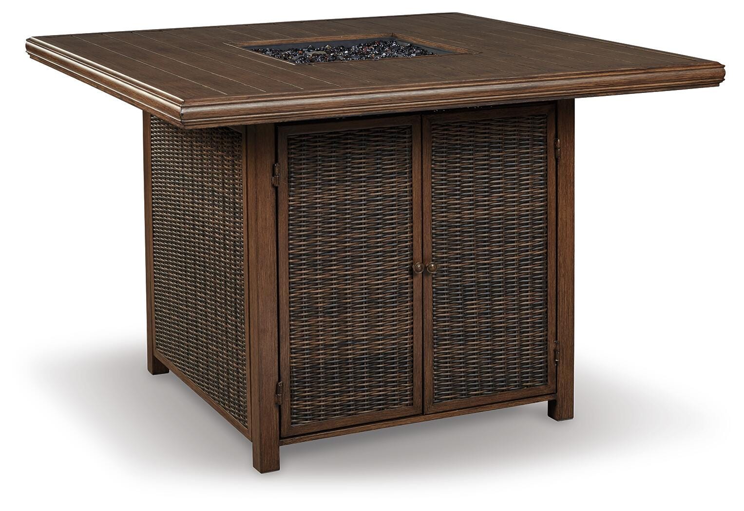 Paradise Trail Bar Table with Fire Pit - Light Brown (1)