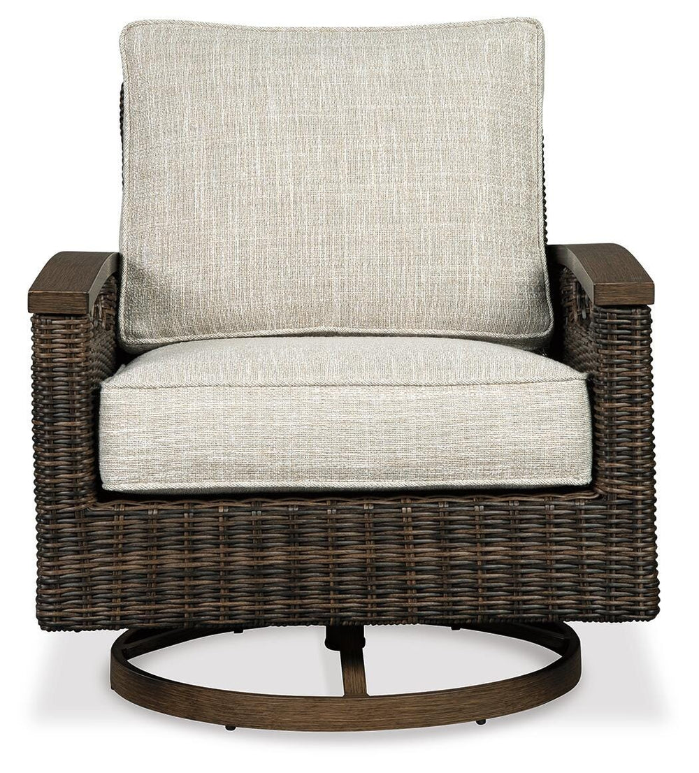 Paradise Trail Swivel Lounge Chair (Set of 2) - Light Brown (3)