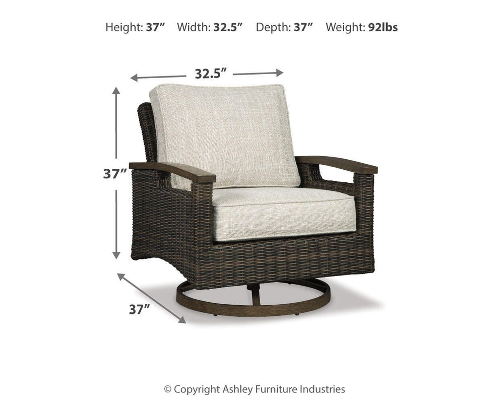 Paradise Trail Swivel Lounge Chair (Set of 2) - Light Brown (4)