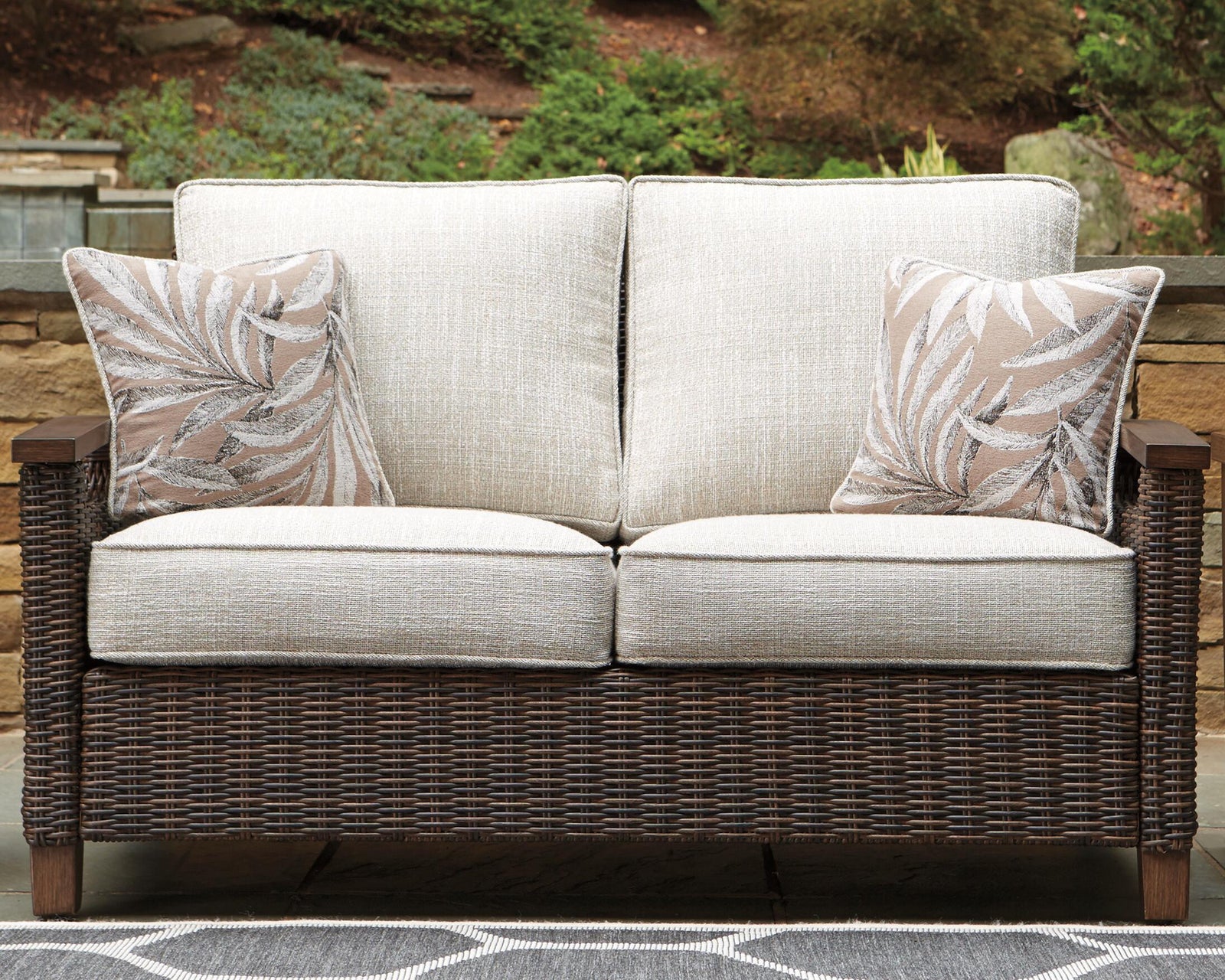 Paradise Trail Loveseat with Cushion - Light Brown (2)