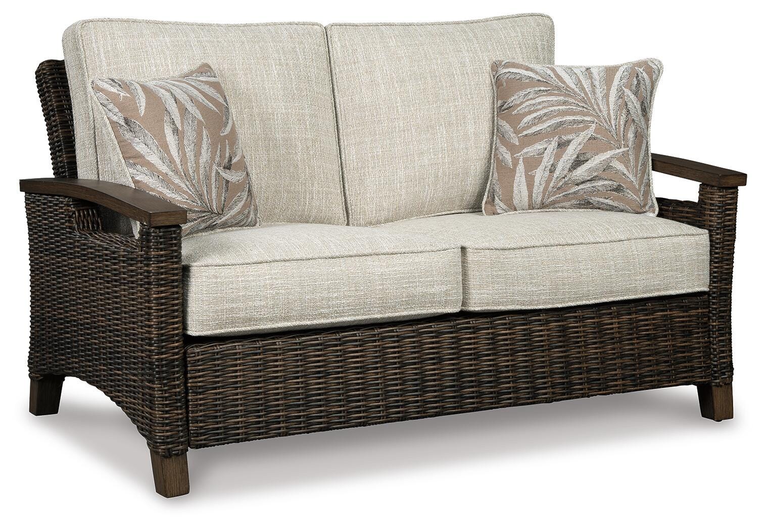 Paradise Trail Loveseat with Cushion - Light Brown (1)