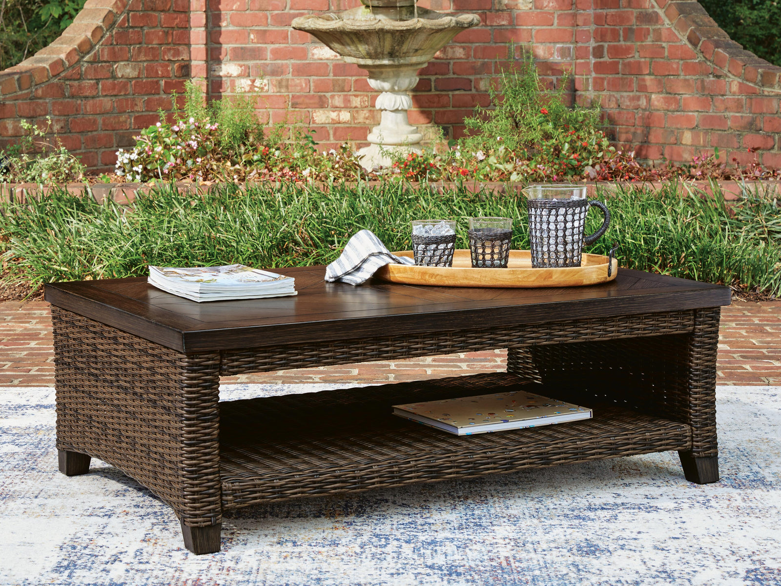 Monterey Point Outdoor Coffee Table - Dark Brown (2)