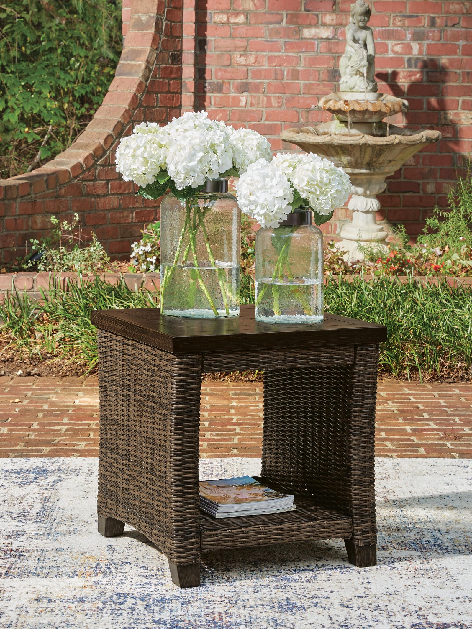 Monterey Point Outdoor End Table - Dark Brown (2)