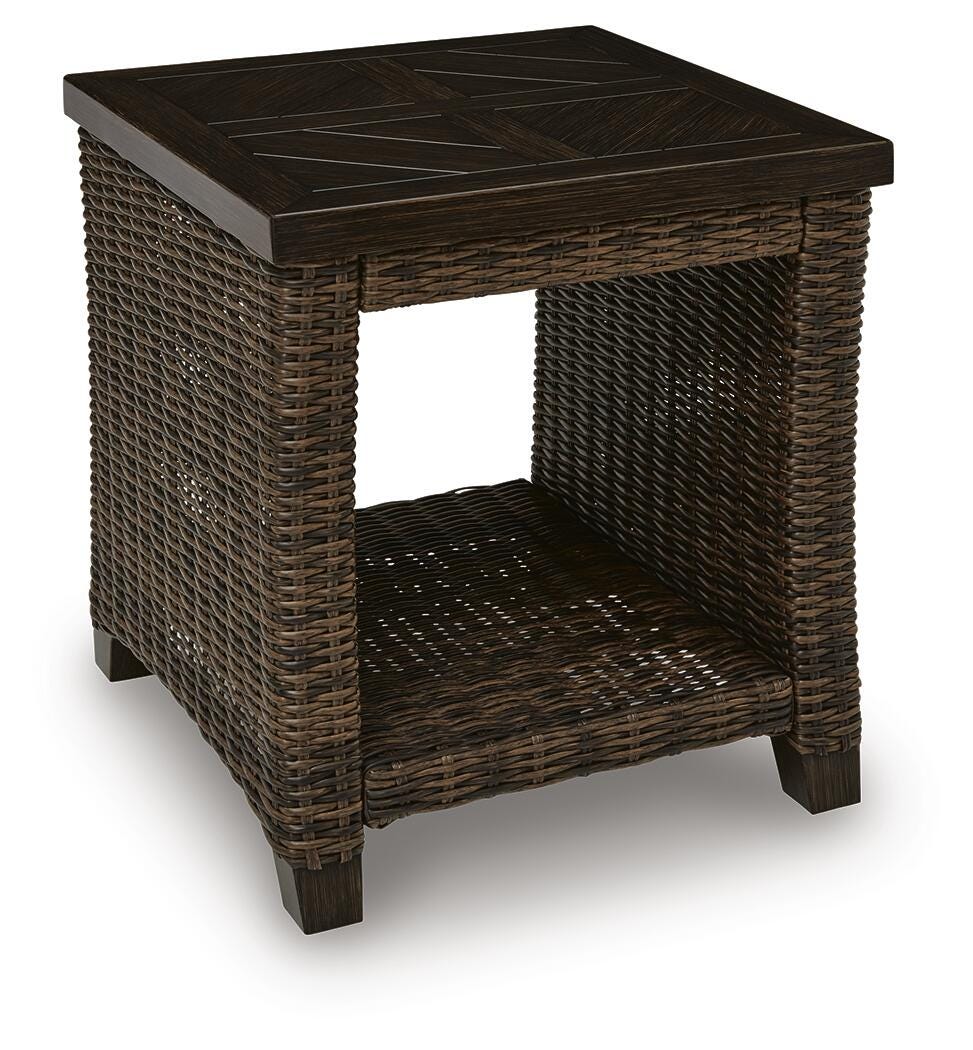 Monterey Point Outdoor End Table - Dark Brown (1)