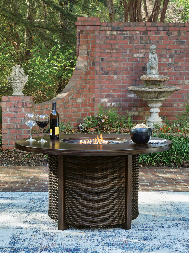 Monterey Point Outdoor Fire Pit Table - Dark Brown (2)