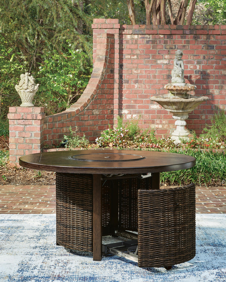 Monterey Point Outdoor Fire Pit Table - Dark Brown (6)
