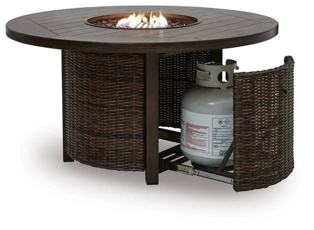 Monterey Point Outdoor Fire Pit Table - Dark Brown (4)