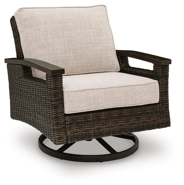 Monterey Point Outdoor Swivel Lounge Chair (Set of 2) - Dark Brown (3)