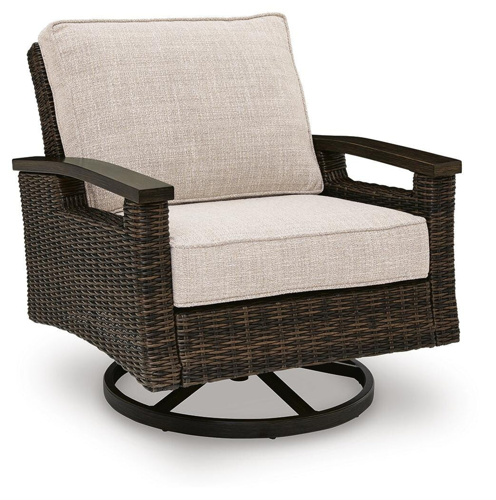 Monterey Point Outdoor Swivel Lounge Chair (Set of 2) - Dark Brown (3)