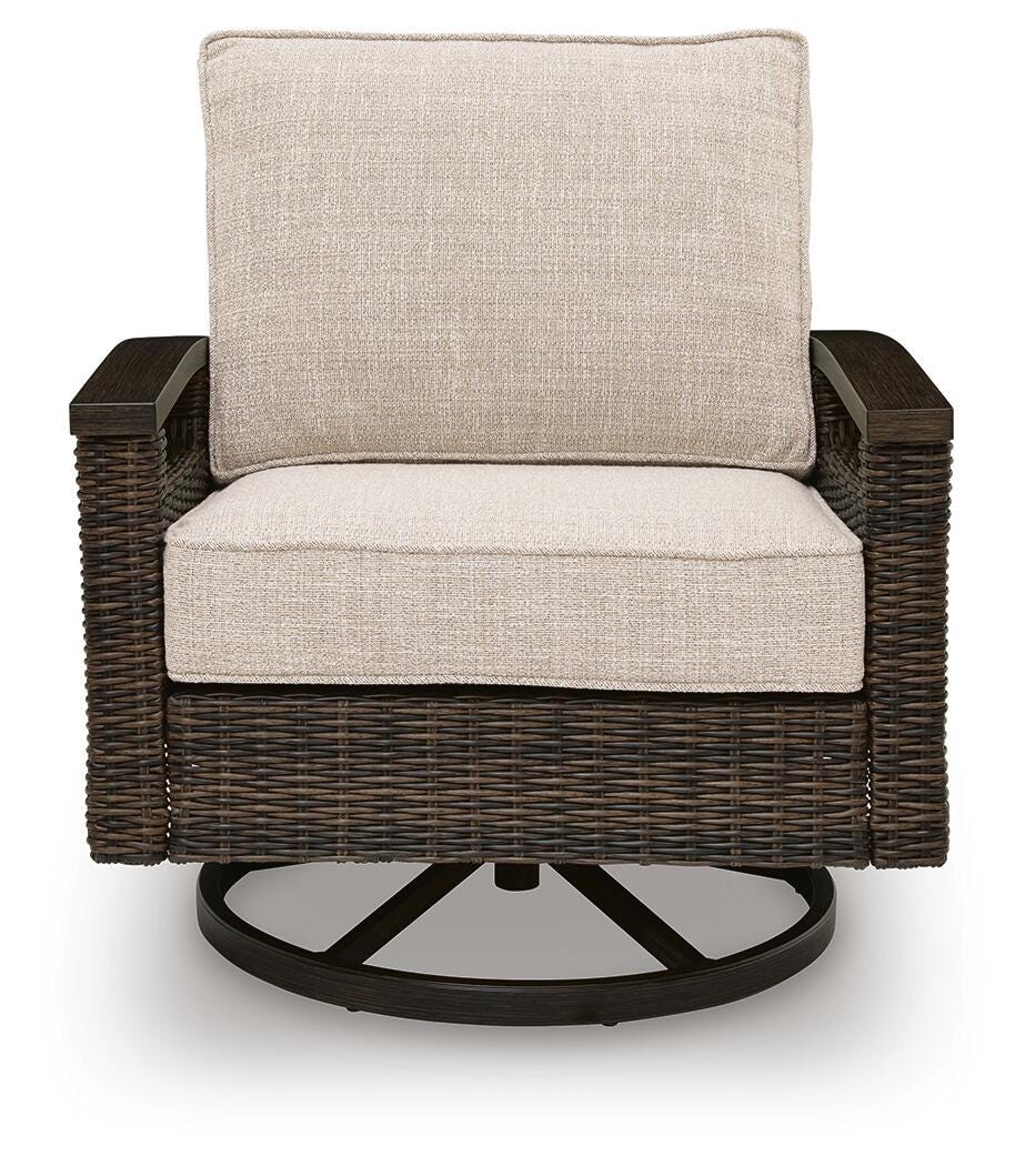Monterey Point Outdoor Swivel Lounge Chair (Set of 2) - Dark Brown (4)