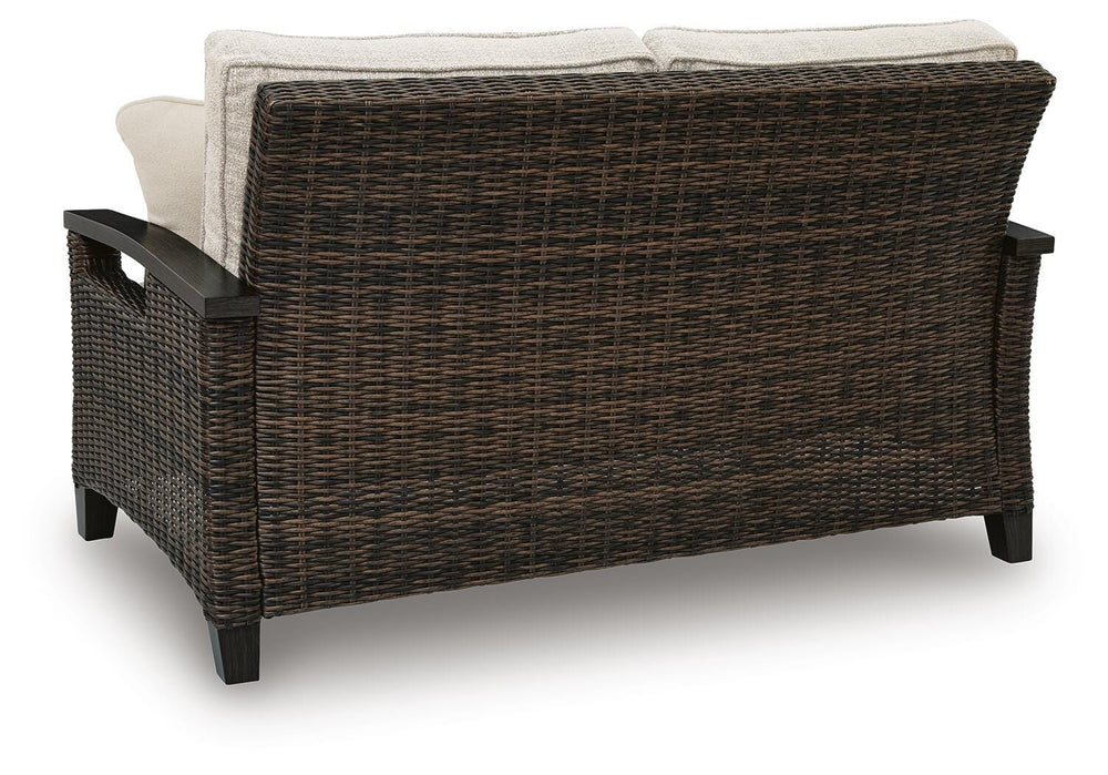Monterey Point Outdoor Loveseat with Cushion - Dark Brown (4)