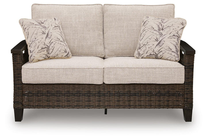 Monterey Point Outdoor Loveseat with Cushion - Dark Brown (3)