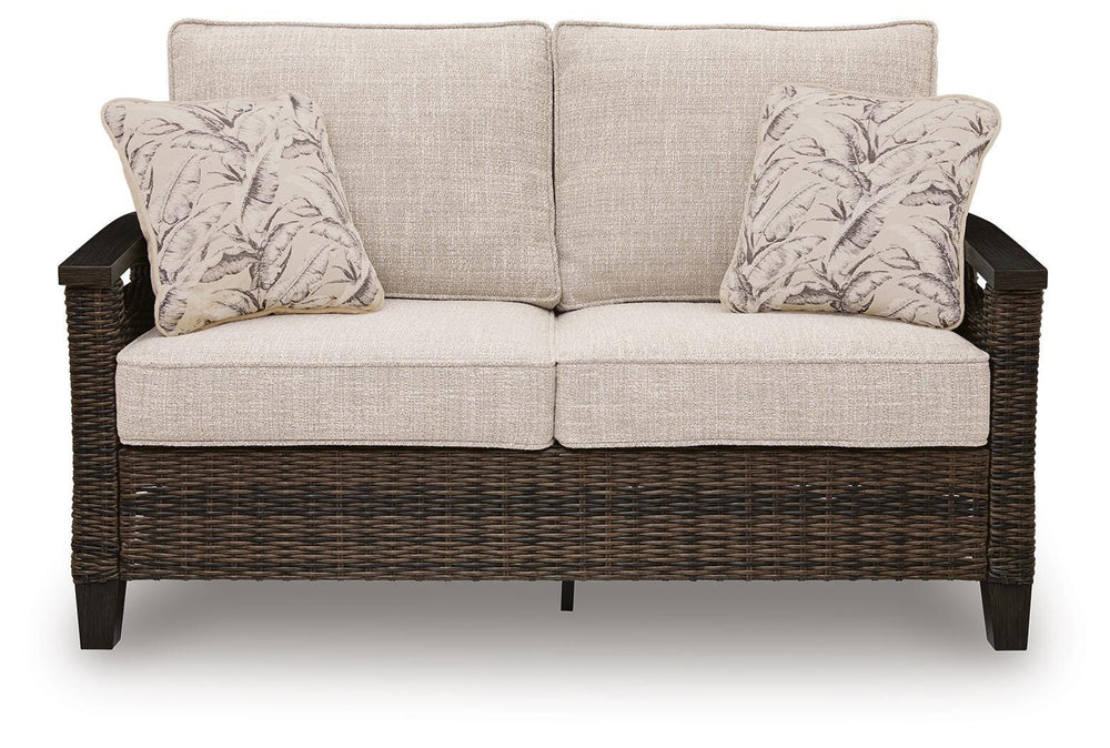 Monterey Point Outdoor Loveseat with Cushion - Dark Brown (3)