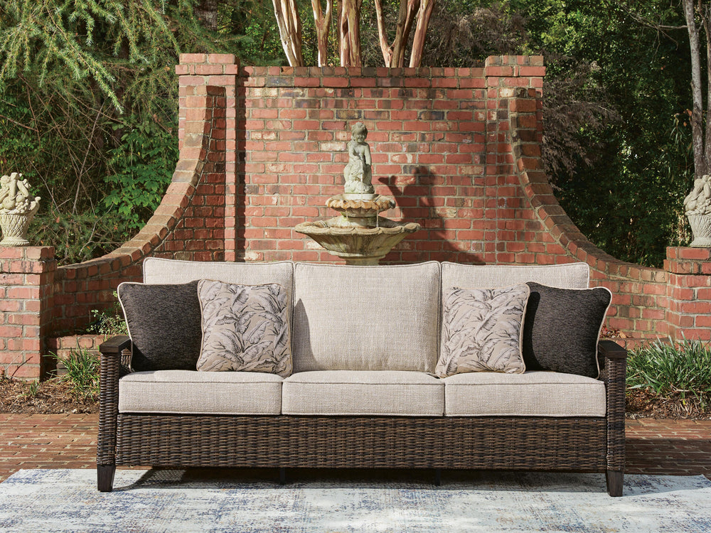 Monterey Point Outdoor Sofa with Cushion - Dark Brown (2)