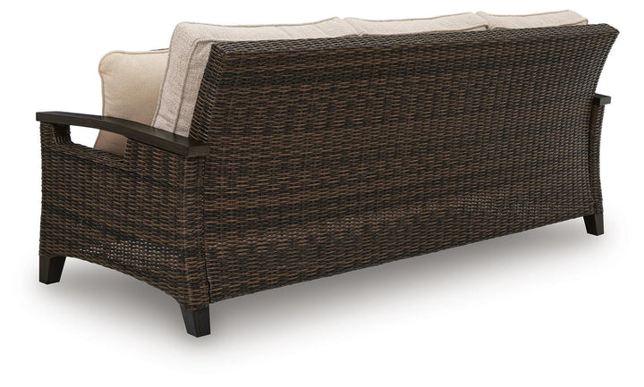 Monterey Point Outdoor Sofa with Cushion - Dark Brown (4)