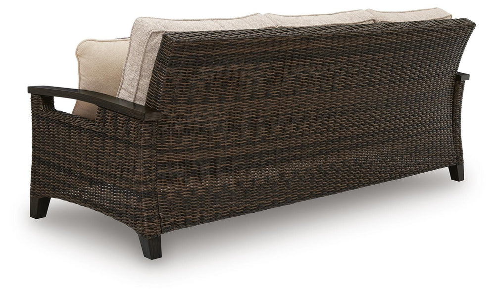 Monterey Point Outdoor Sofa with Cushion - Dark Brown (4)