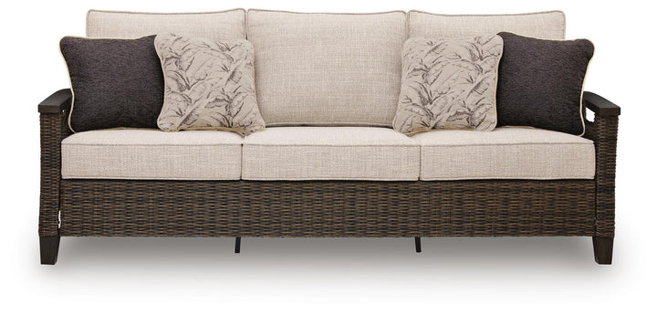 Monterey Point Outdoor Sofa with Cushion - Dark Brown (3)