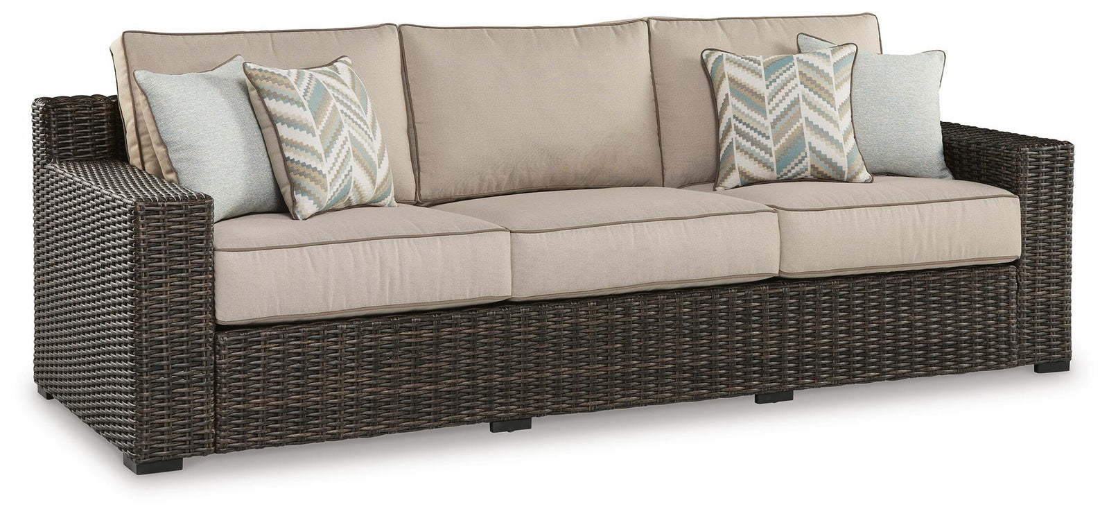 Coastline Bay Outdoor Sofa with Cushion - Dark Brown (1)
