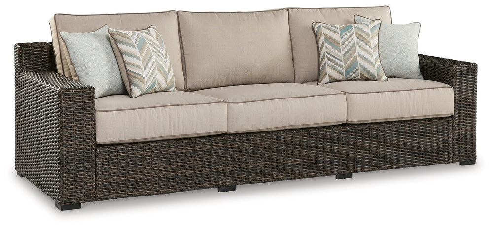 Coastline Bay Outdoor Sofa with Cushion - Dark Brown (1)