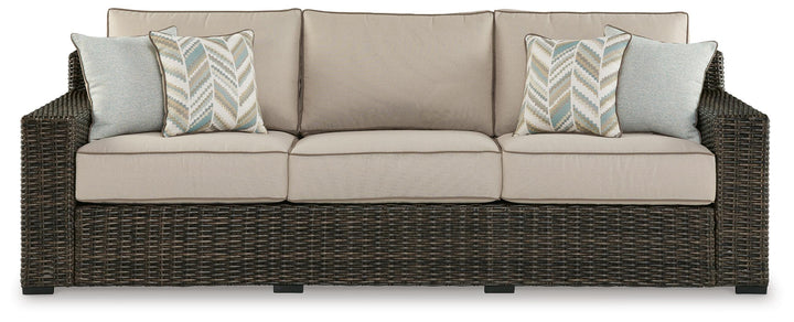 Coastline Bay Outdoor Sofa with Cushion - Dark Brown (3)