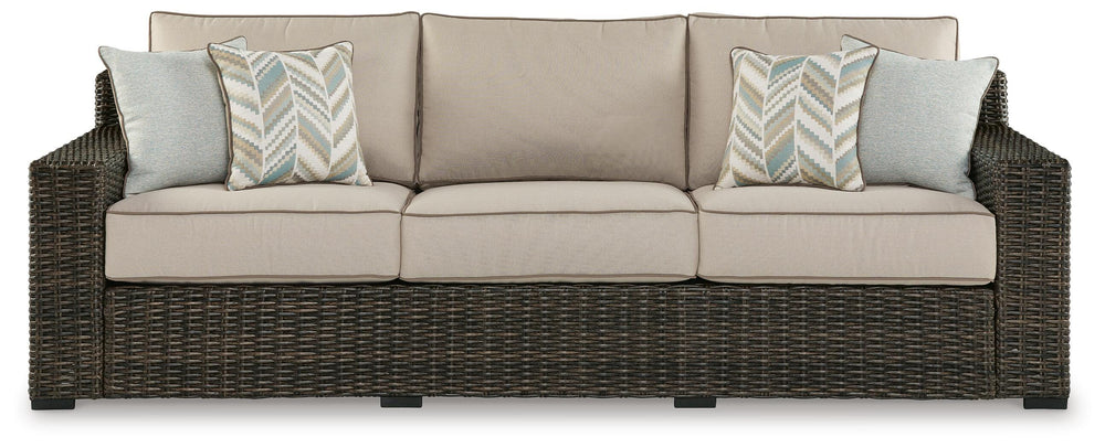 Coastline Bay Outdoor Sofa with Cushion - Dark Brown (3)