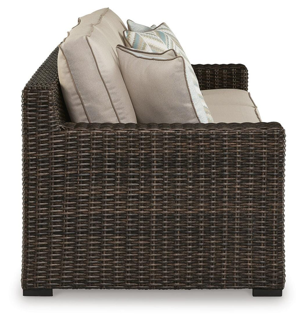 Coastline Bay Outdoor Sofa with Cushion - Dark Brown (4)