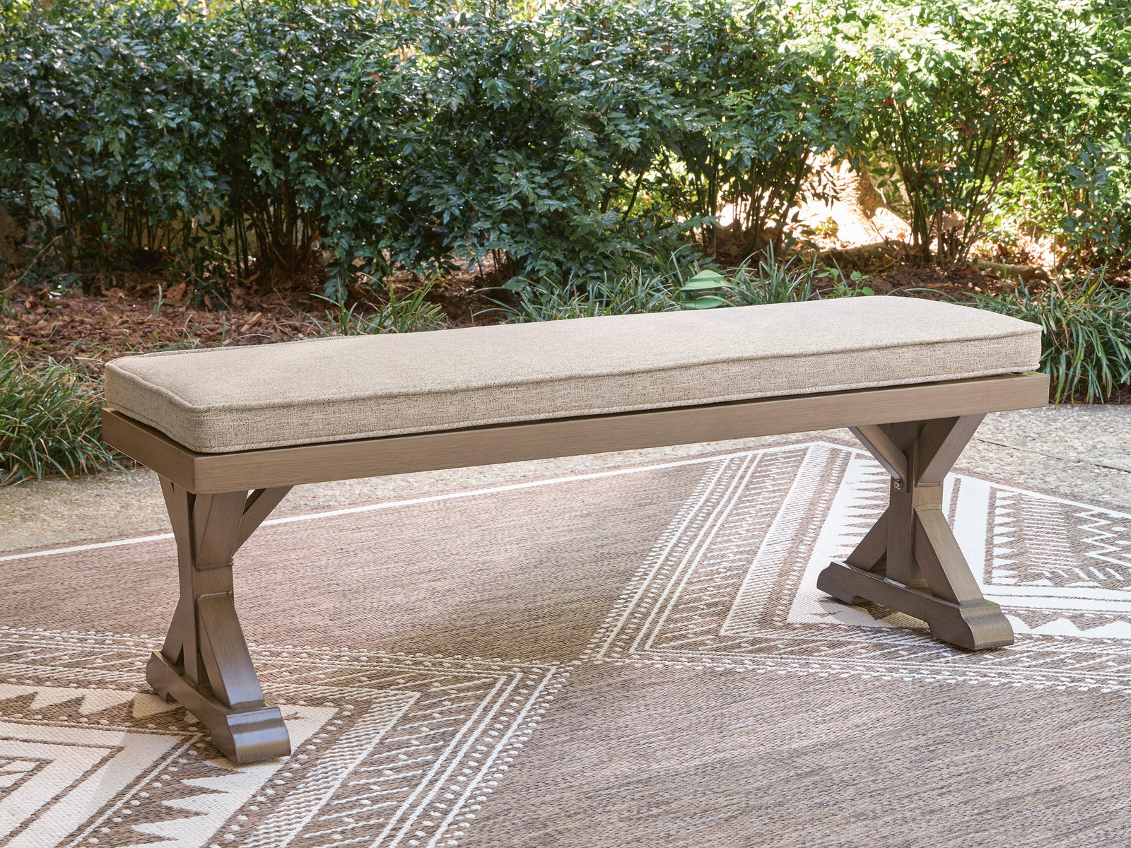 Laguna Heights Bench with Cushion - Beige (2)