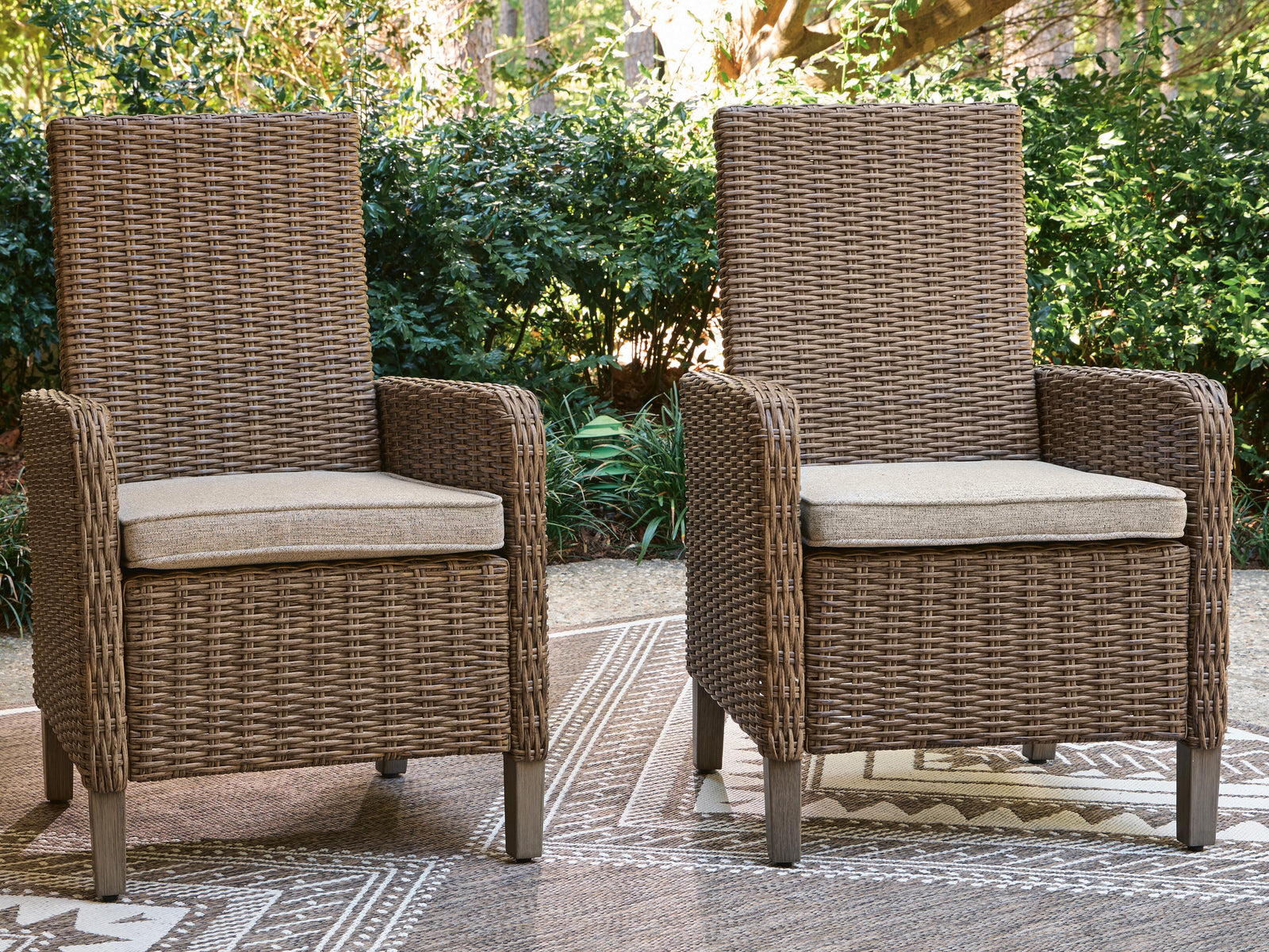 Laguna Heights Arm Chair with Cushion (Set of 2) - Beige (2)