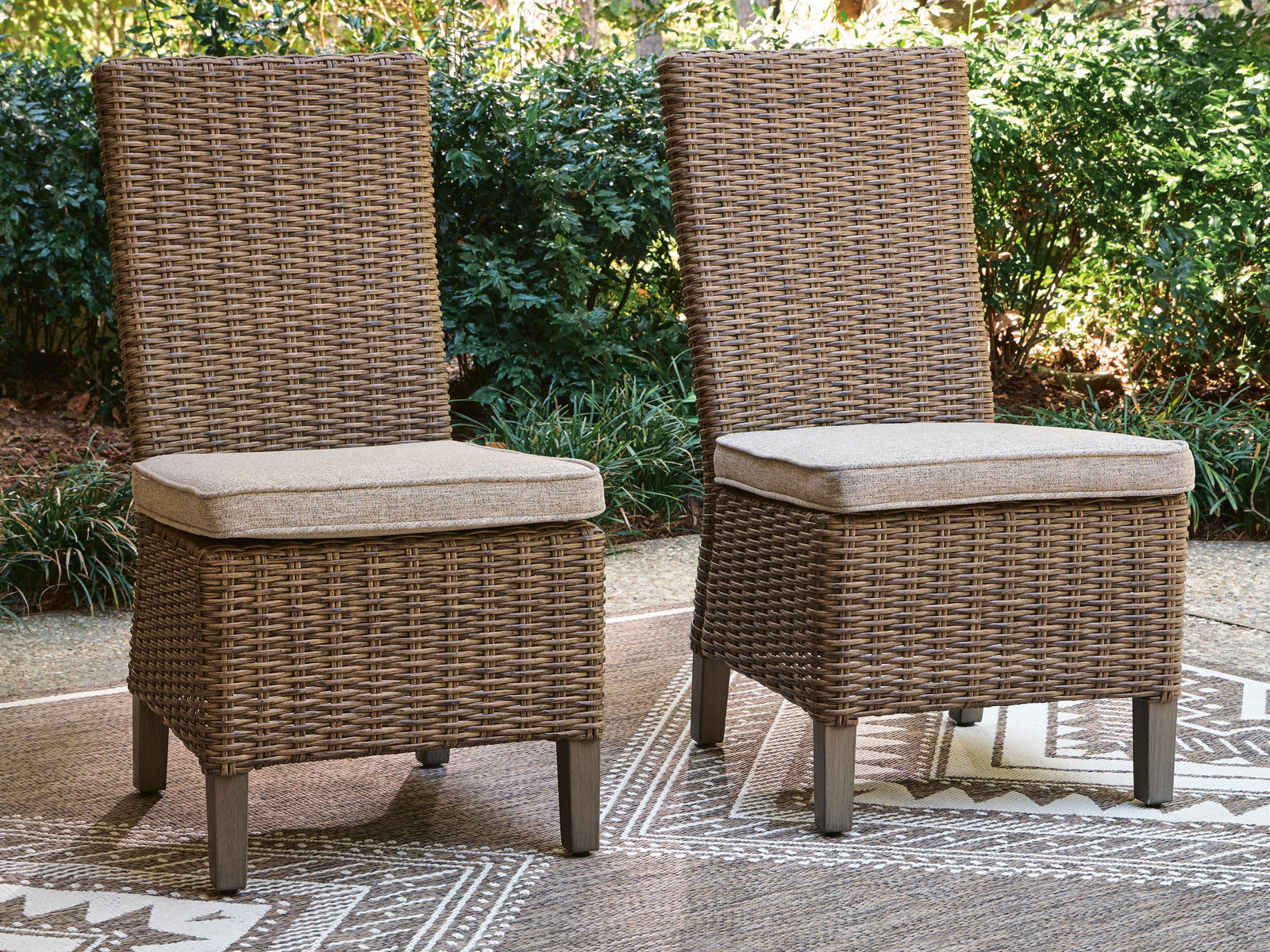 Laguna Heights Side Chair with Cushion (Set of 2) - Beige (2)