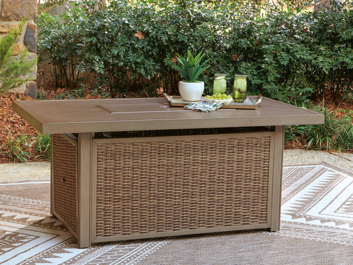 Laguna Heights Outdoor Fire Pit Table - Beige (6)