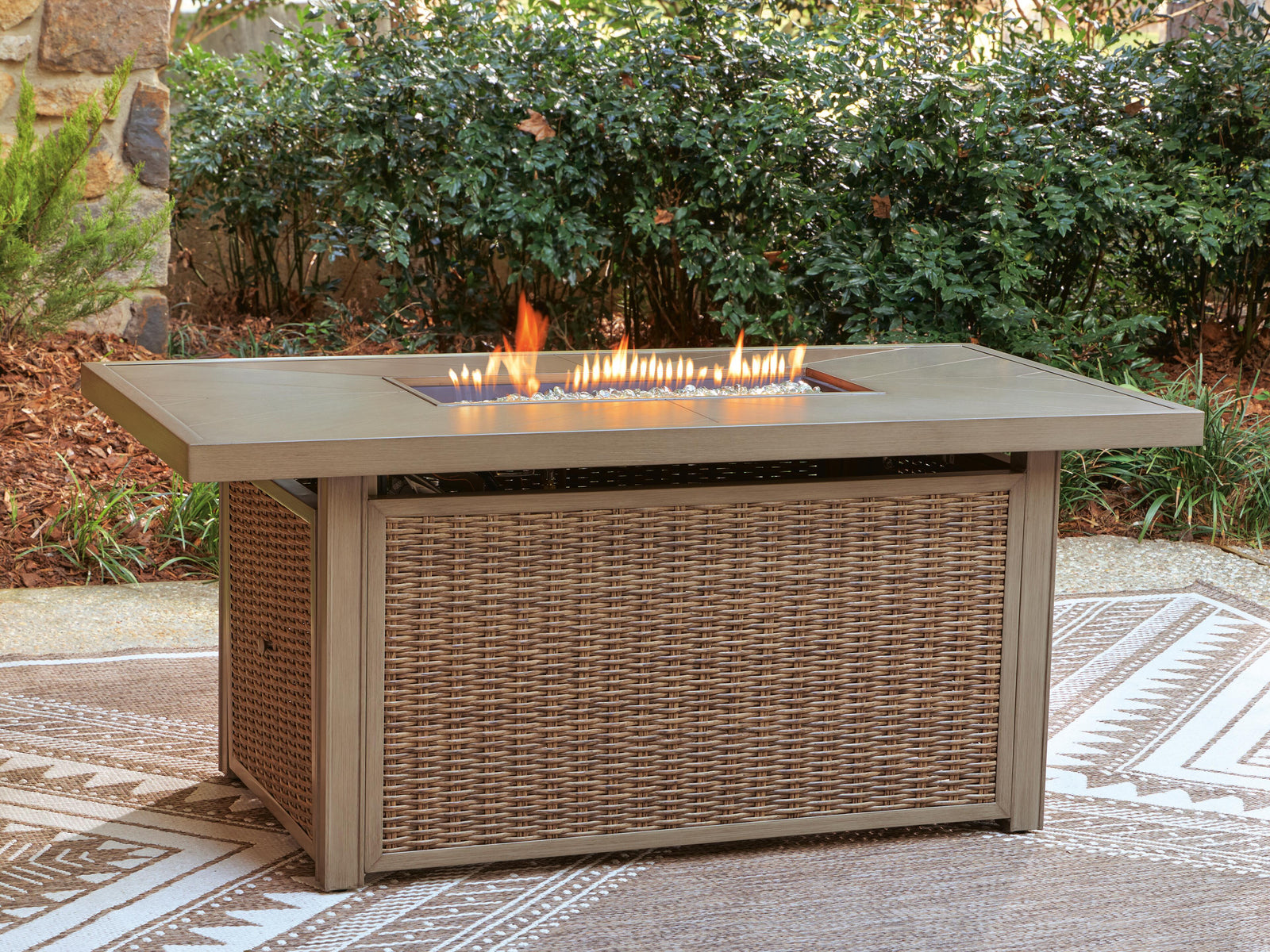 Laguna Heights Outdoor Fire Pit Table - Beige (2)