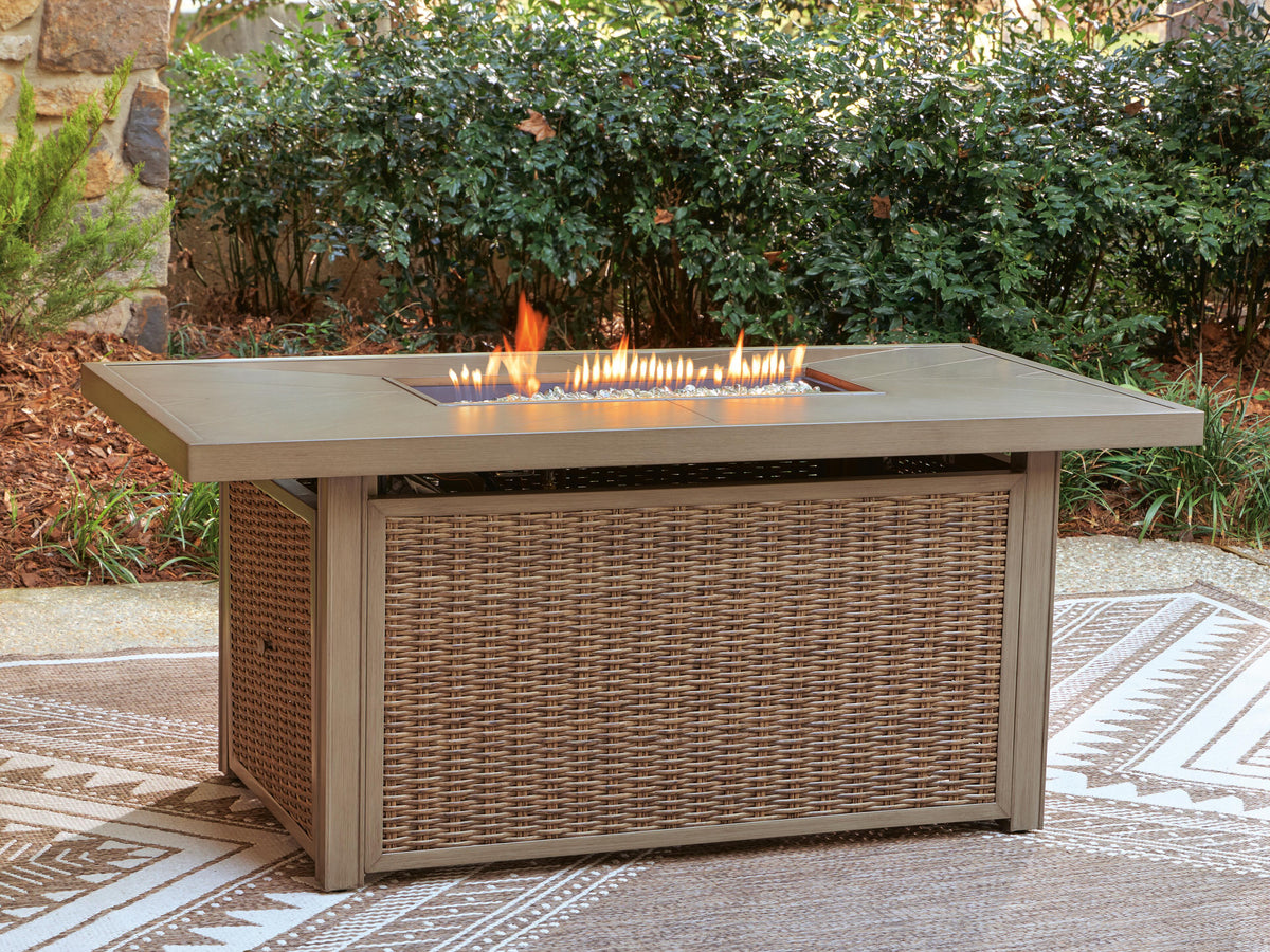 Laguna Heights Outdoor Fire Pit Table - Beige (2)