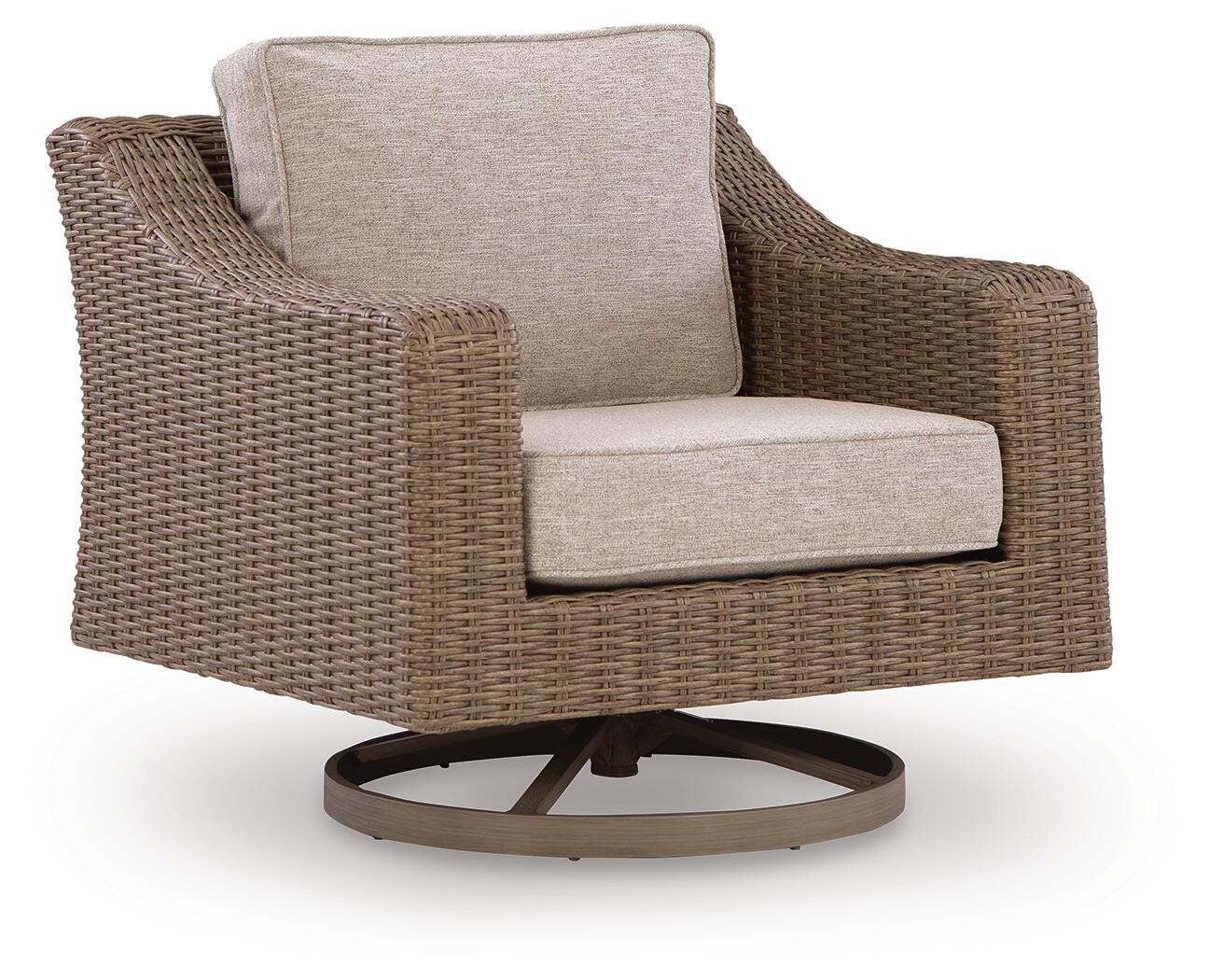 Laguna Heights Swivel Lounge with Cushion - Beige (1)