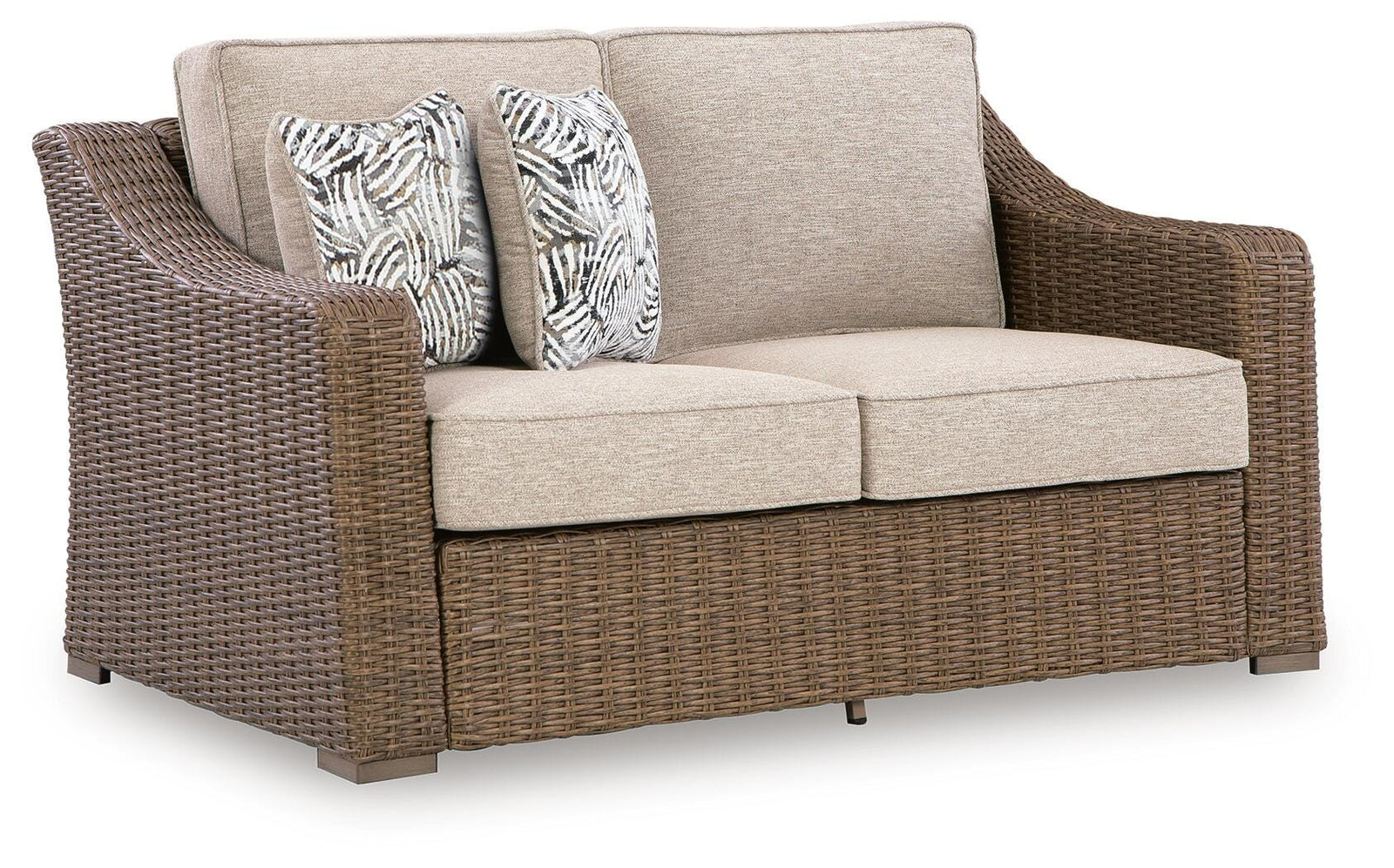 Laguna Heights Outdoor Loveseat with Cushion - Beige (1)