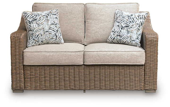 Laguna Heights Outdoor Loveseat with Cushion - Beige (3)