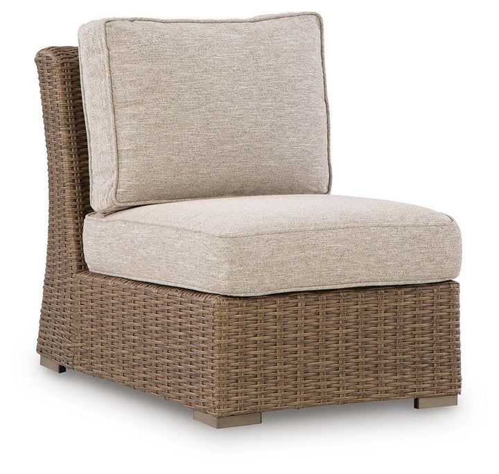 Laguna Heights Outdoor Armless Chair with Cushion - Beige (1)