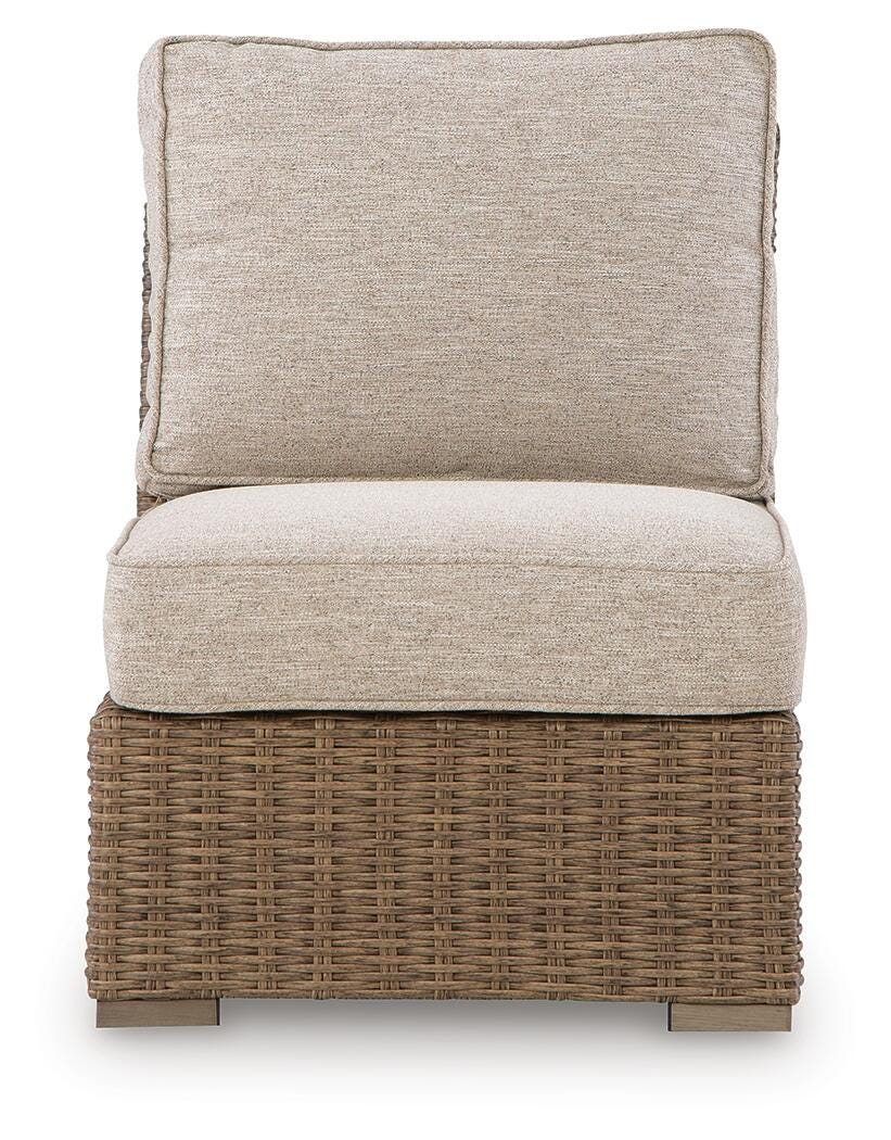 Laguna Heights Outdoor Armless Chair with Cushion - Beige (3)
