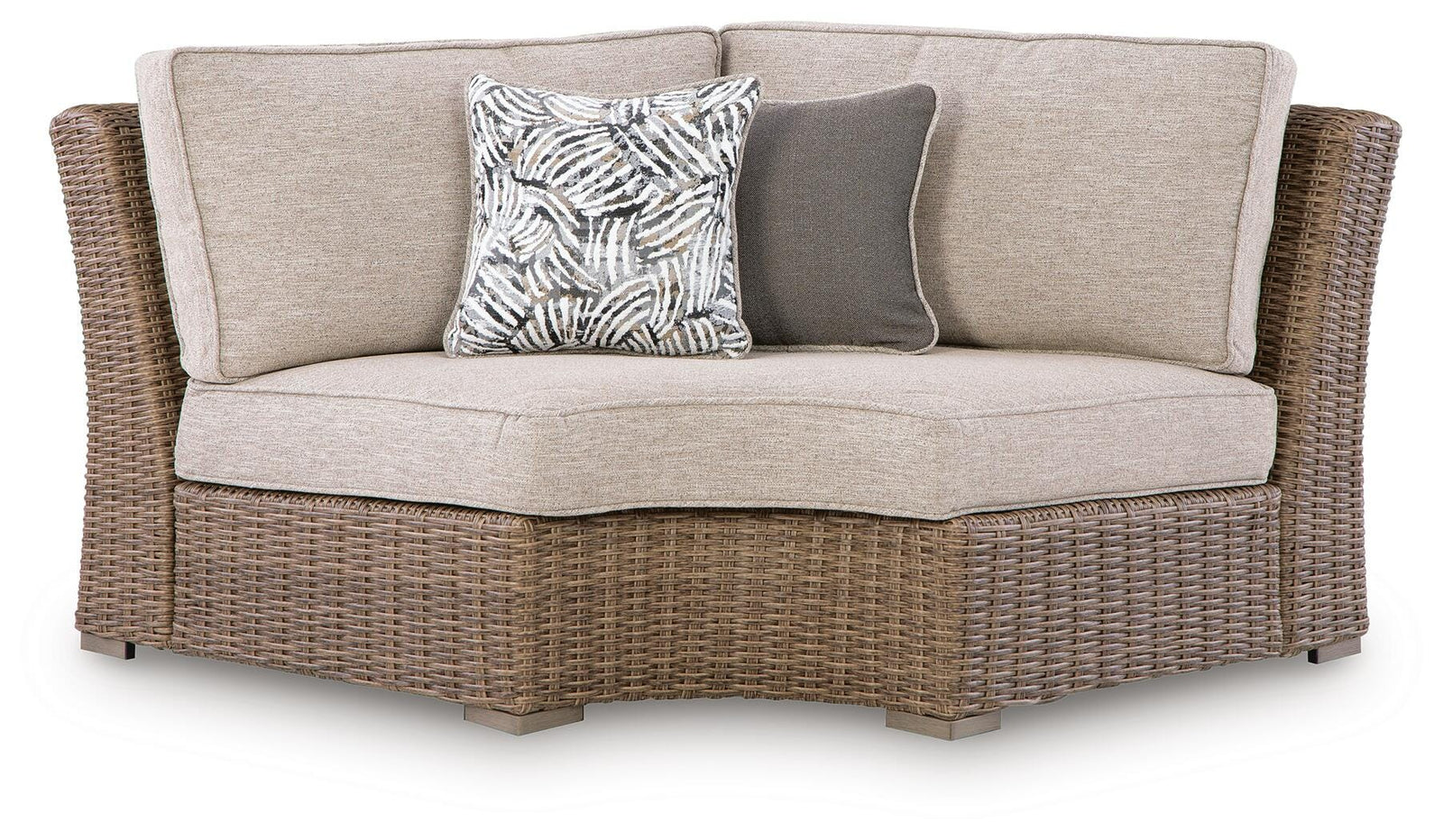 Laguna Heights Outdoor Curved Corner Chair with Cushion - Beige (1)
