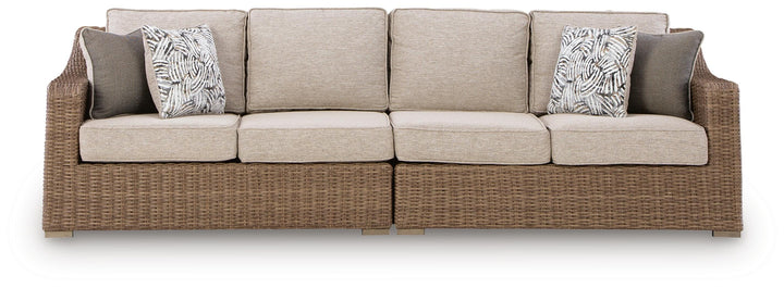 Laguna Heights Outdoor Right and Left-arm Facing Loveseat with Cushion (Set of 2) - Beige (1)