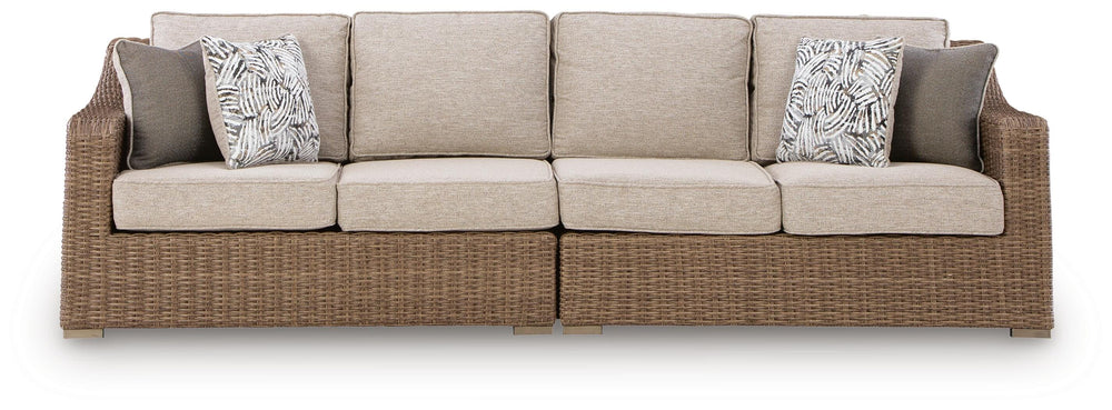 Laguna Heights Outdoor Right and Left-arm Facing Loveseat with Cushion (Set of 2) - Beige (1)
