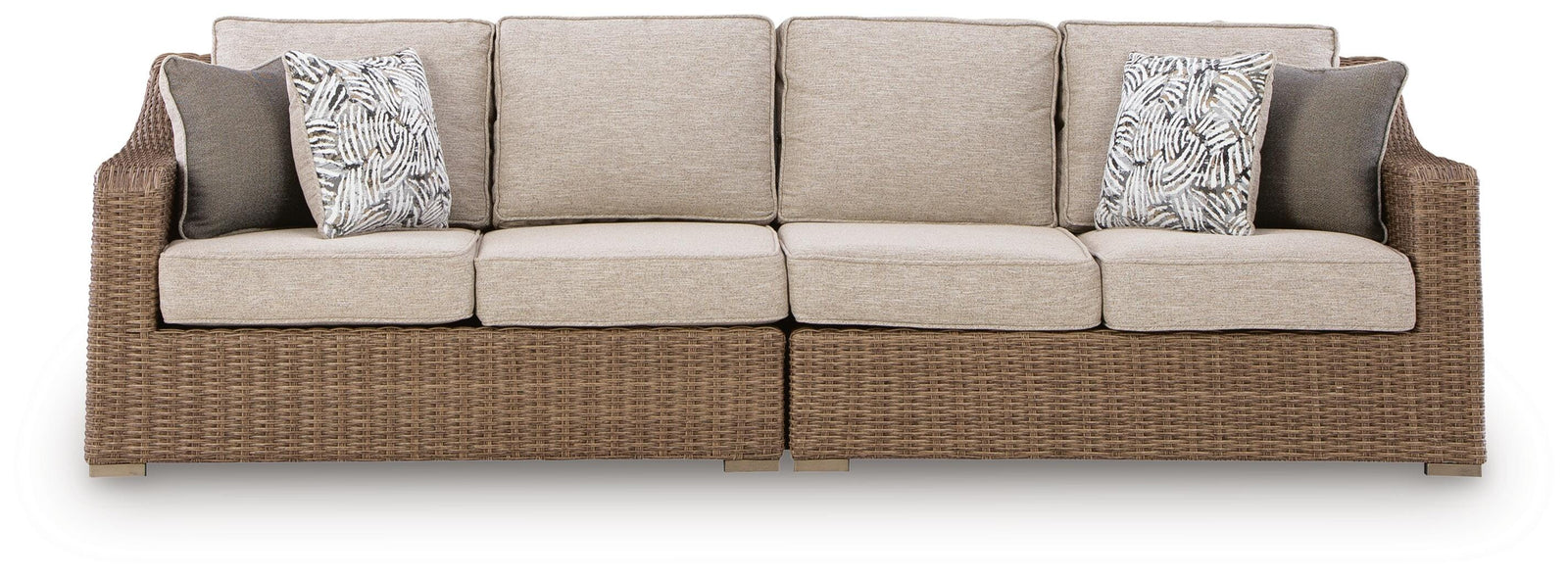 Laguna Heights Outdoor Right and Left-arm Facing Loveseat with Cushion (Set of 2) - Beige (1)