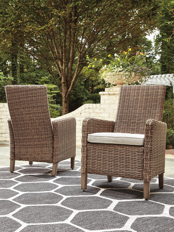 Beachcroft Outdoor Arm Chair with Cushion (Set of 2) - Beige (5)