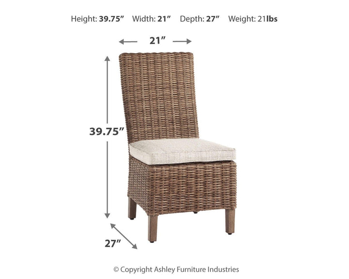 Beachcroft Outdoor Side Chair with Cushion (Set of 2) - Beige (6)