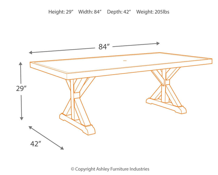 Beachcroft Outdoor Dining Table - Beige (4)