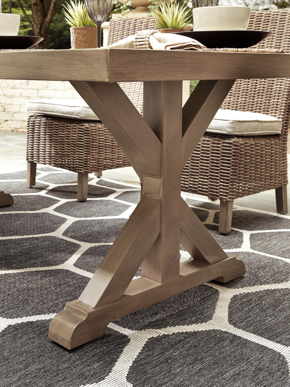 Beachcroft Outdoor Dining Table - Beige (8)