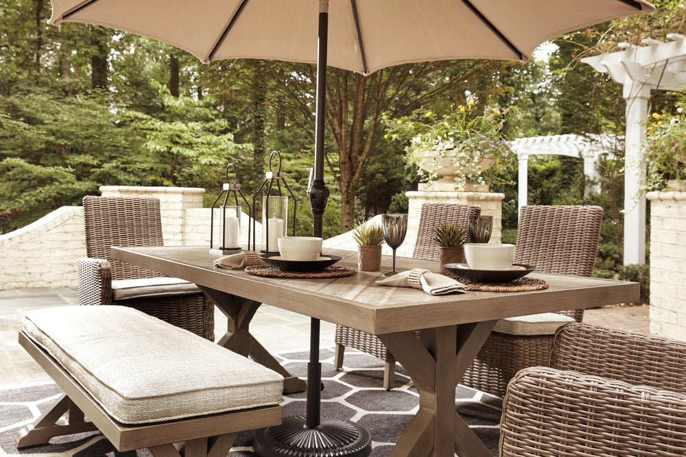 Beachcroft Outdoor Dining Table - Beige (7)