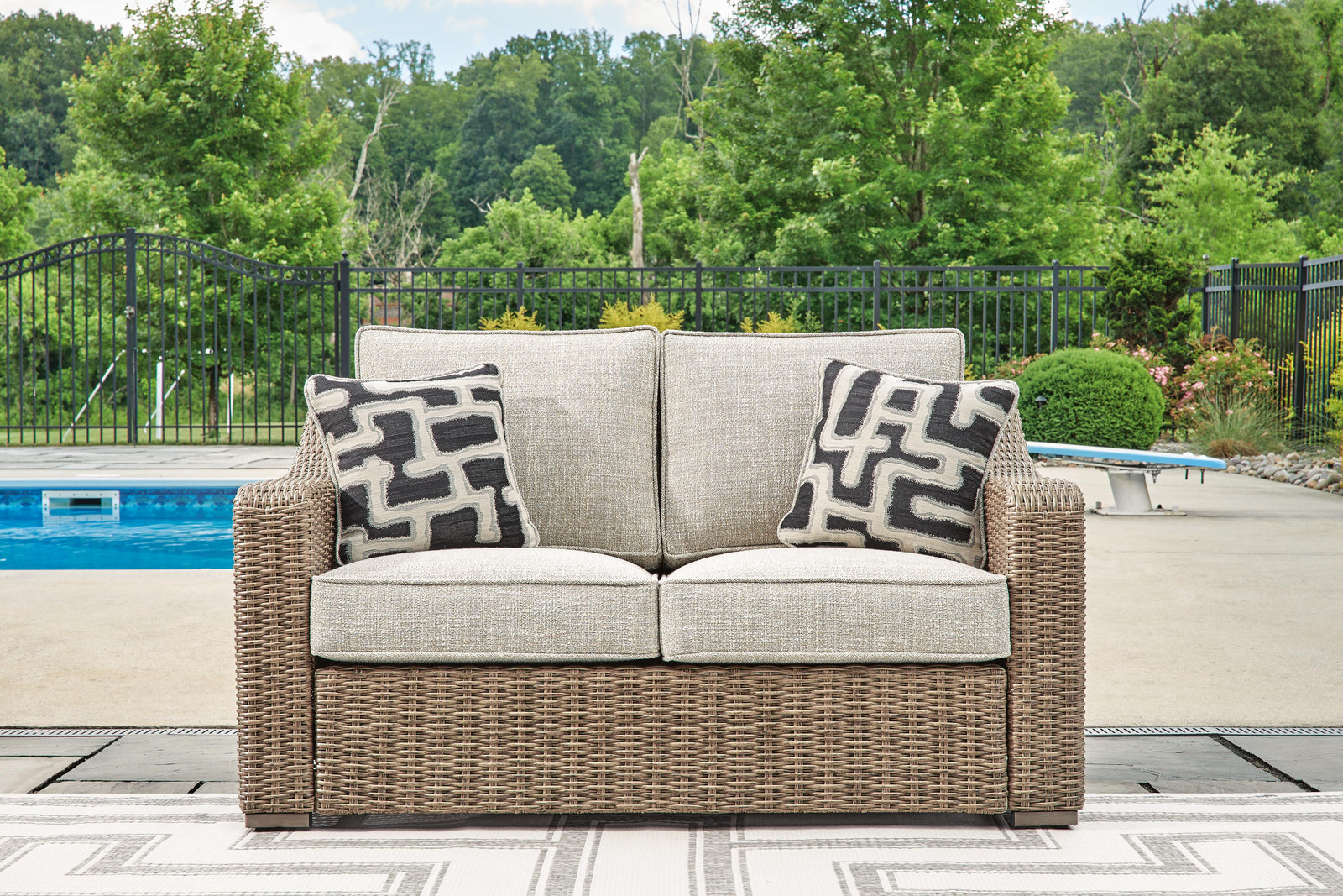 Beachcroft Outdoor Loveseat with Cushion - Beige (2)